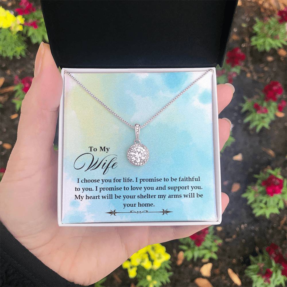 To My Wife Necklace - Special Romantic Jewelry Gift from Husband for Valentine’s Day, Birthday & More - Eternal Hope Necklace