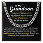 To My Grandson - I Believe in you - Chain Link Chain from Grandparents