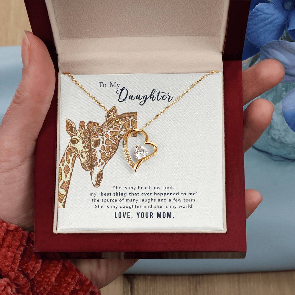 To my daughter - she is my heart Forever Love Necklace