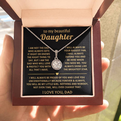 To My Daughter Necklace - Everyday Love Jewelry Gift from Dad for Daughter’s Birthday & Just Because - Eternal Hope Necklace