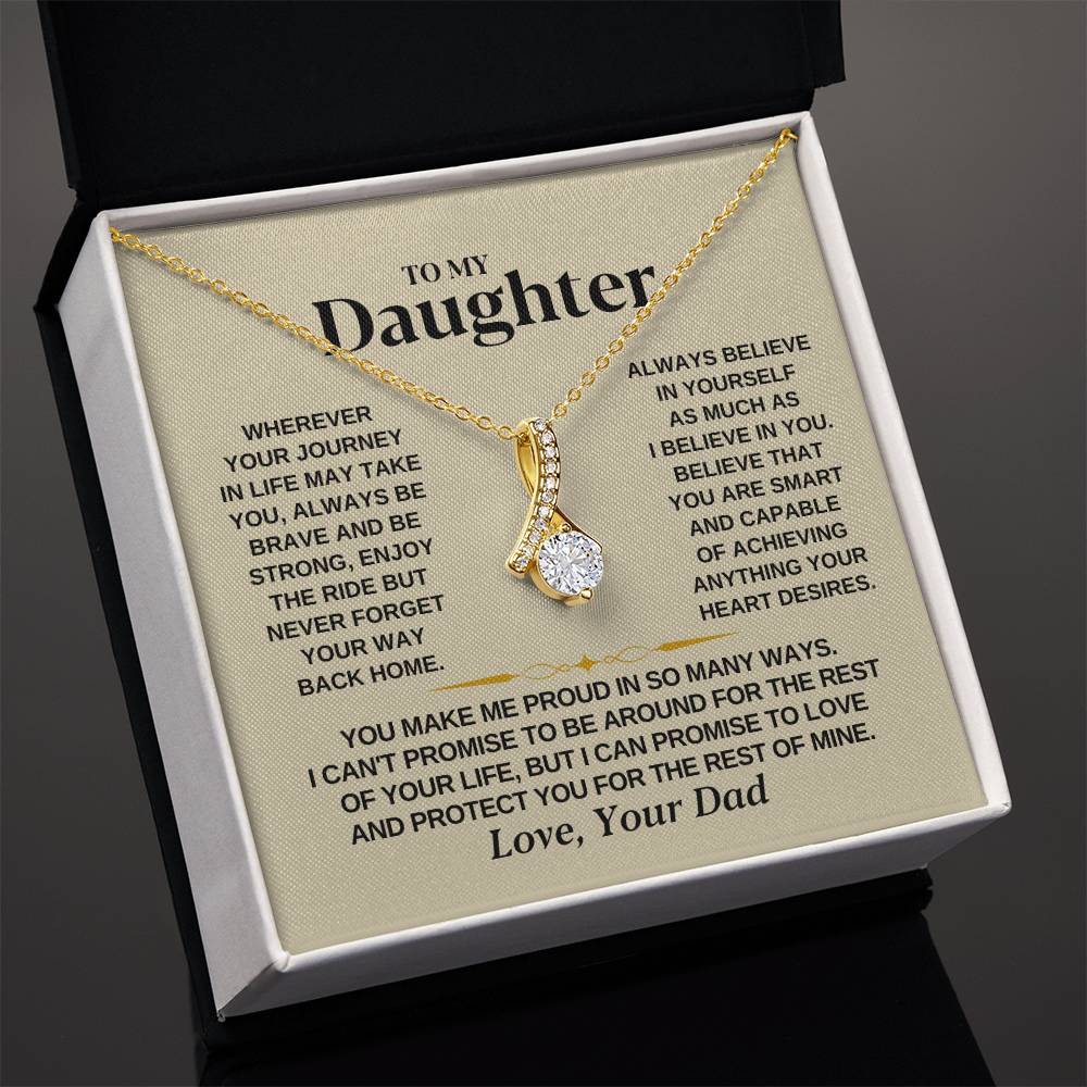 To My Beautiful Daughter Necklace - I Believe In You - Present for Daughter from Dad - Alluring Beauty Necklace