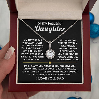 To My Daughter Necklace - Sentimental Birthday Gift from Dad, Meaningful Jewelry for Milestones & Holidays - Eternal Hope Necklace