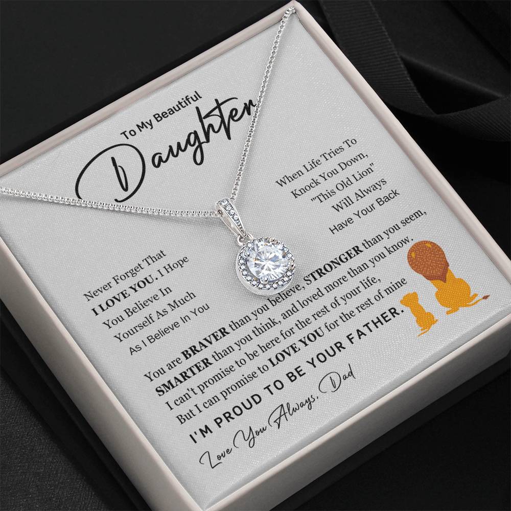 To My Daughter Necklace - Holiday Present for Daughter from Dad - Eternal Hope Necklace