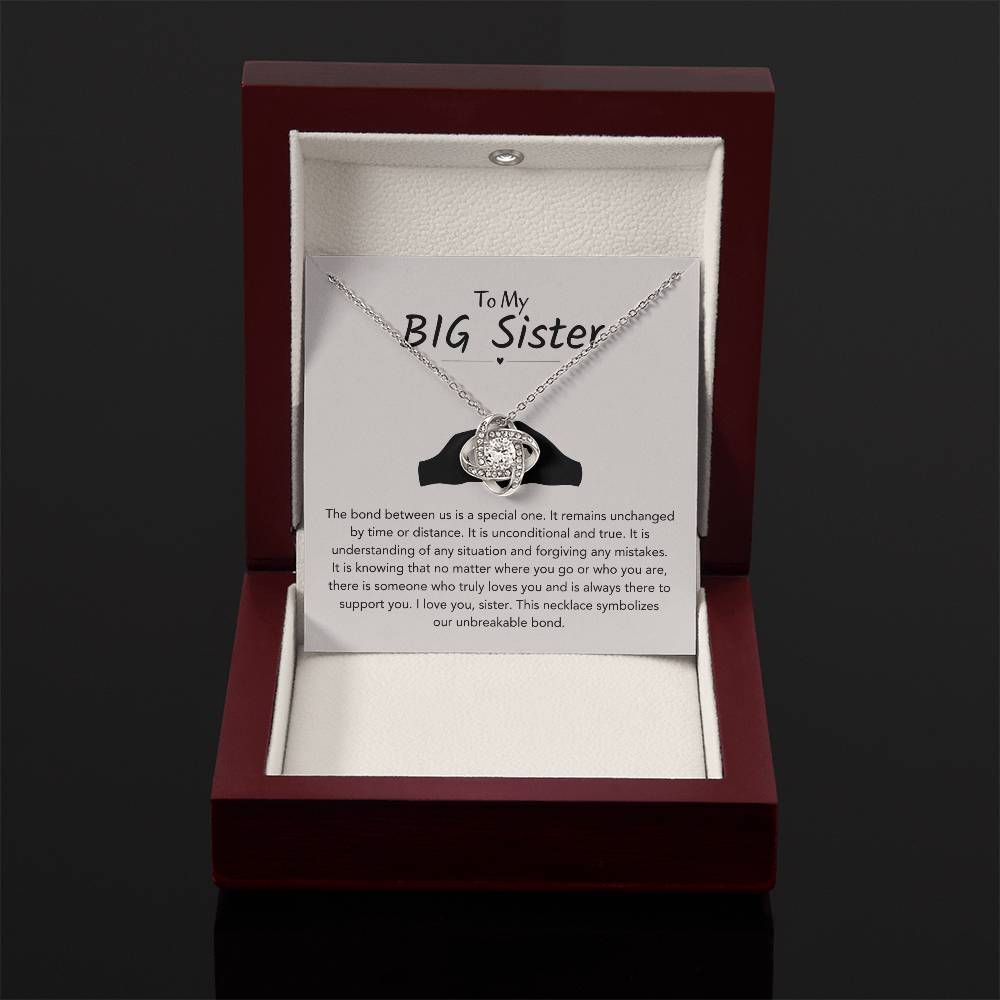 To My Big Sister Necklace - The bond between us is a special one - Gift for Big Sister - Love Knot Necklace