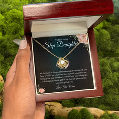 Stepdaughter Necklace Gift, Heartfelt Jewelry with Loving Message Card, To My Loving Stepdaughter