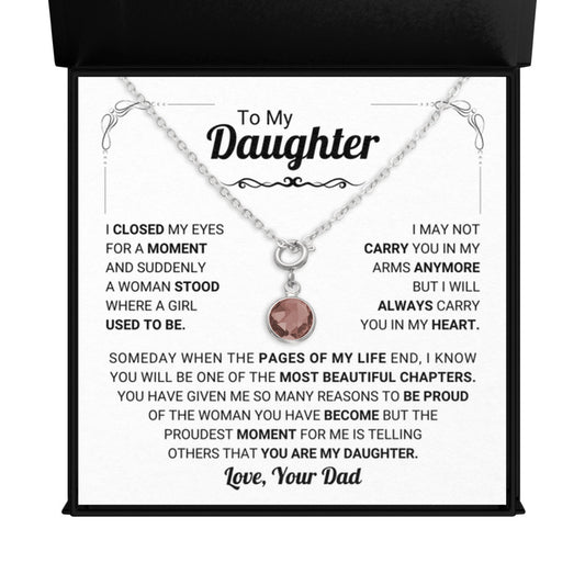 January Daughter Birthstone Necklace from Dad