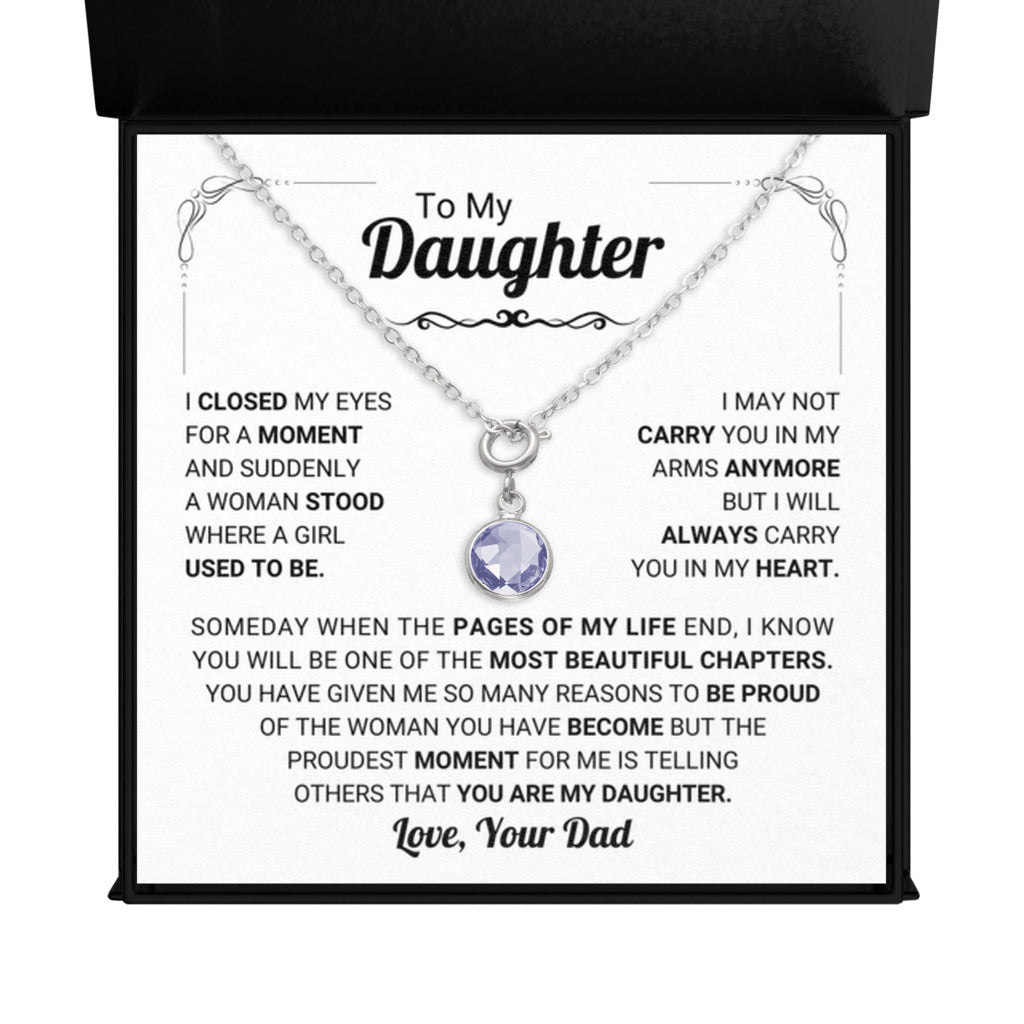 February Daughter Birthstone Necklace from Dad