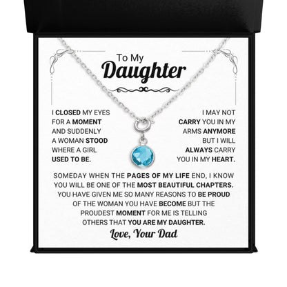 March Daughter Birthstone Necklace from Dad
