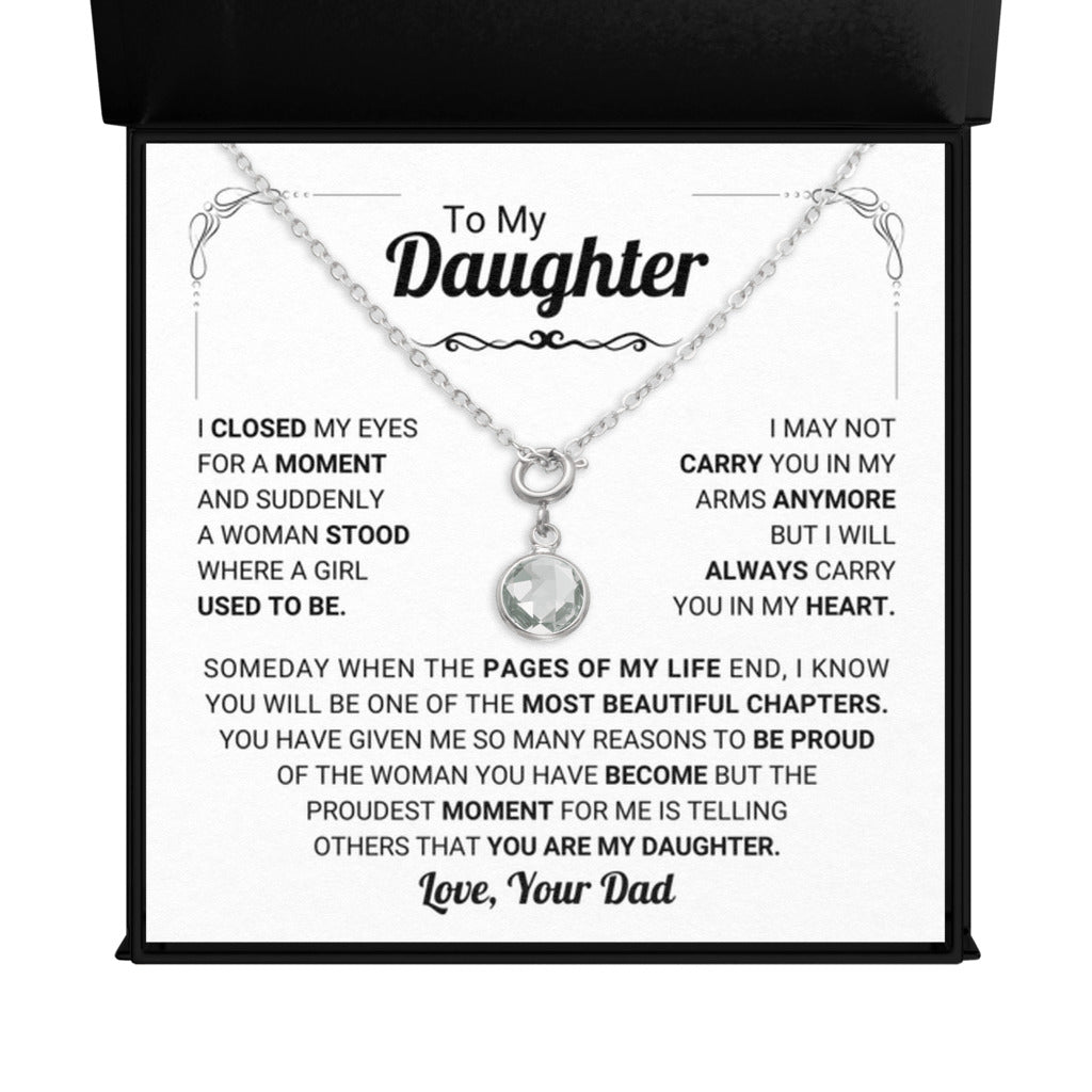 April Daughter Birthstone Necklace from Dad