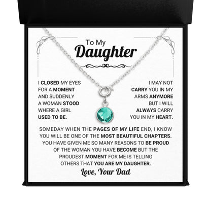 May Daughter Birthstone Necklace from Dad