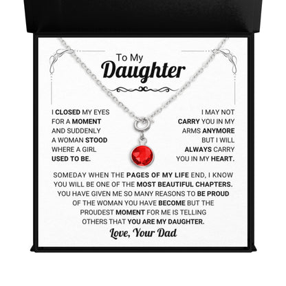 July Daughter Birthstone Necklace from Dad
