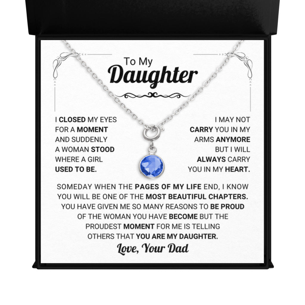 September Daughter Birthstone Necklace from Dad