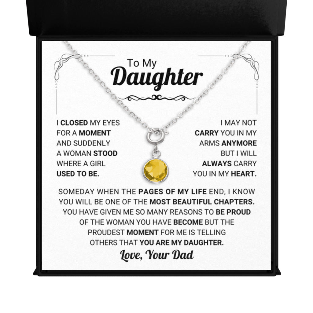 November Daughter Birthstone Necklace from Dad