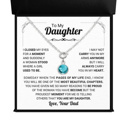 December Daughter Birthstone Necklace from Dad