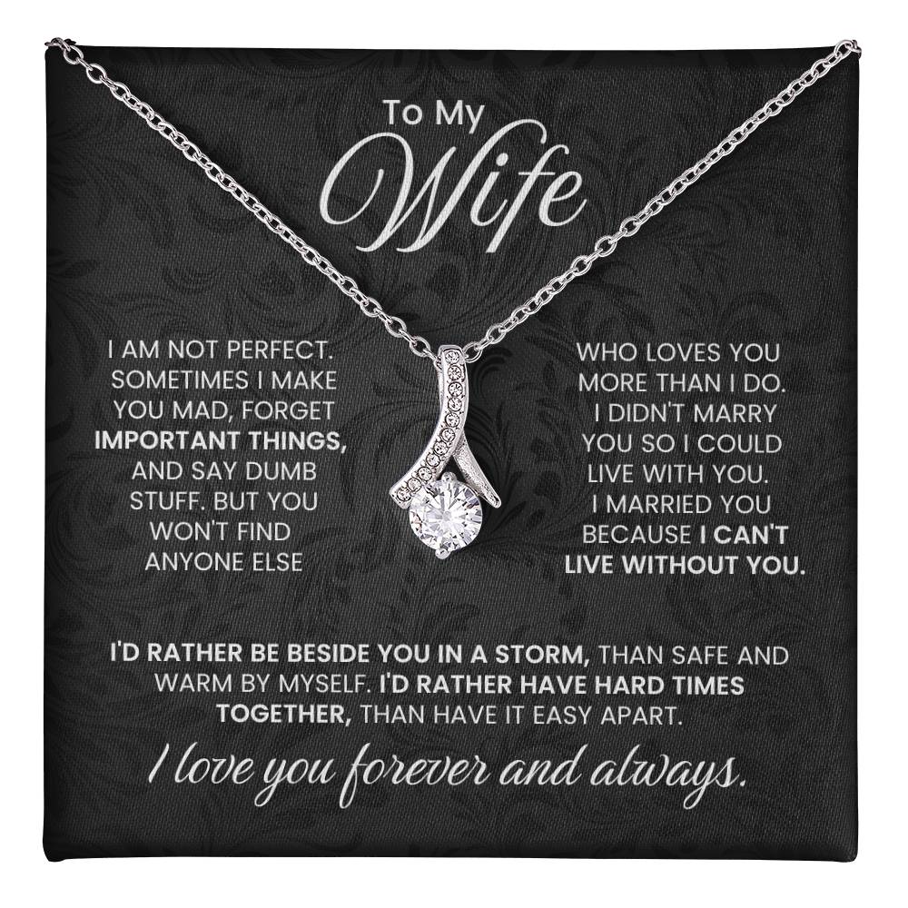 To My Wife Necklace - Emotional Love Jewelry Gift from Husband for Valentine’s Day & Birthday Happiness - Alluring Beauty Necklace