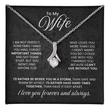 To My Wife Necklace - Emotional Love Jewelry Gift from Husband for Valentine’s Day & Birthday Happiness - Alluring Beauty Necklace