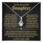 To My Daughter Necklace - Proud Dad to Daughter Jewelry for Birthday, Graduation & Special Celebrations - Alluring Beauty Necklace
