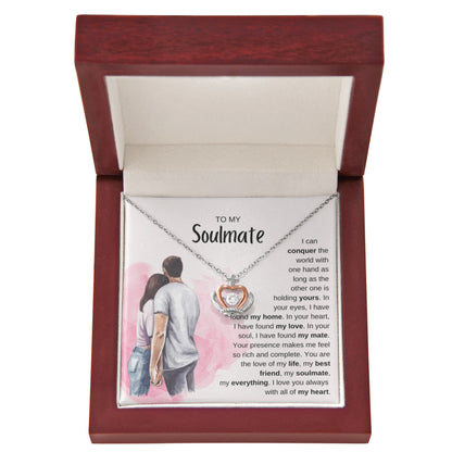 To My Soulmate Necklace - Best Soulmate Gift Idea for Valentine’s Day & Everyday Romance - Crown Pendant Necklace
