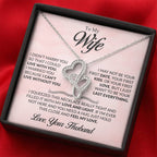 To My Wife Necklace - Emotional Jewelry Gift for Wife from Husband to Celebrate Love Every Day - Heart-to-heart Pendant Necklace
