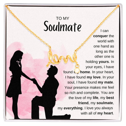 To My Soulmate Necklace - Unique Soulmate Gift for Her for Birthdays & Surprise Moments - Scripted Love Necklace