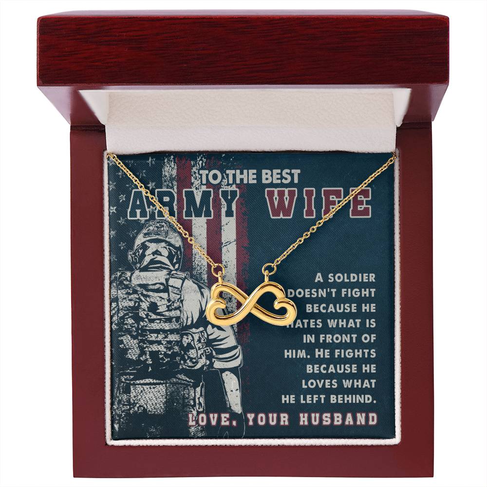 To My Army Wife Endless Love Necklace from Husband