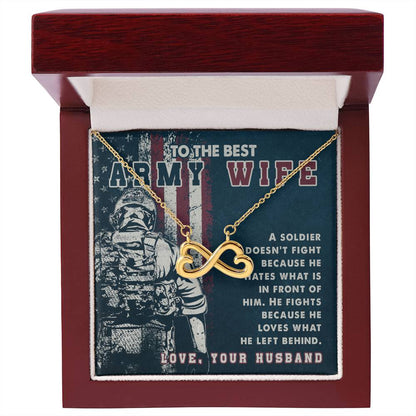 To My Army Wife Endless Love Necklace from Husband