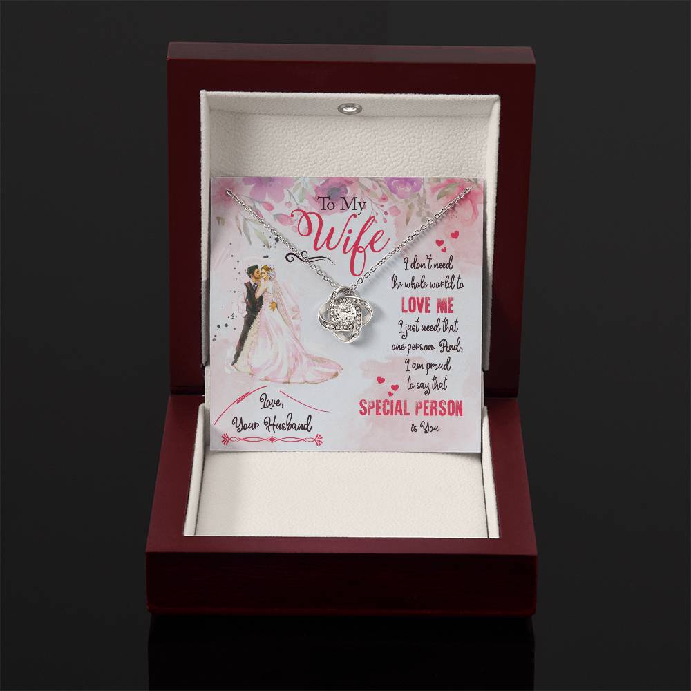 Valentine’s Day Gift for Wife - Emotional Jewelry from Husband for Anniversary Too - Love Knot Necklace