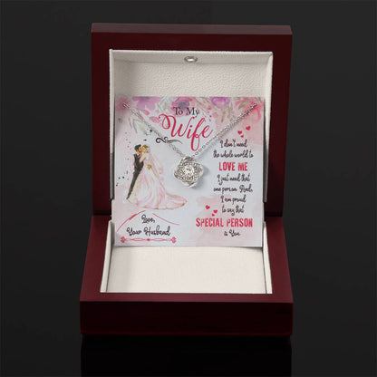 Valentine’s Day Gift for Wife - Emotional Jewelry from Husband for Anniversary Too - Love Knot Necklace