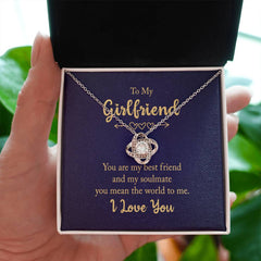 Shimmering Pendant Necklace, Sweet Gift for Girlfriend with Love Note, Cupid-Inspired Jewelry, Thoughtful Surprise for Her, To My Lovely Girlfriend