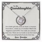 To My Granddaughter Necklace – Birthday & Graduation Gift from Grandpa – Love Knot Necklace