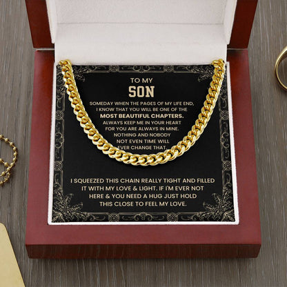 To My Son - Someday when the pages of my life end - Cuban Link Chain