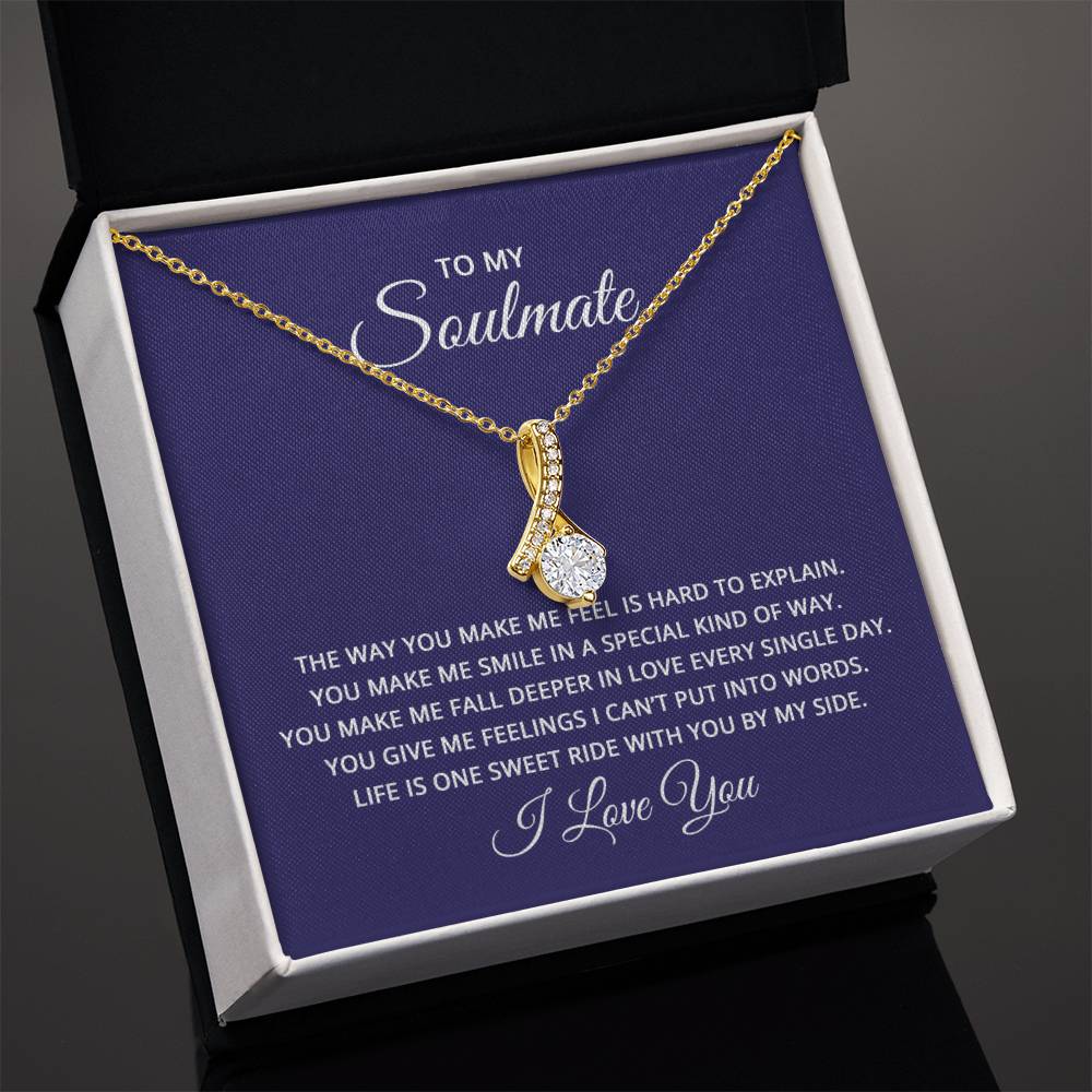 To My Soulmate Necklace - Romantic Necklace Gift for Her for Birthday & More - Alluring Beauty Necklace