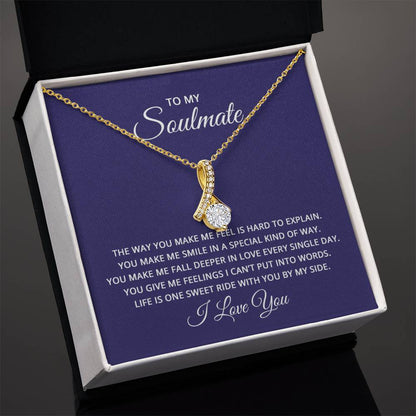 To My Soulmate Necklace - Romantic Necklace Gift for Her for Birthday & More - Alluring Beauty Necklace