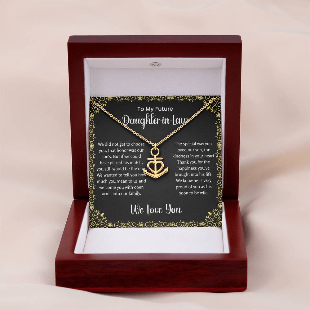 To My Future Daughter In Law - Anchor Pendant Necklace - Gift for Bonus Daughter