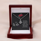 To My Wife Necklace - Emotional Jewelry Gift for Wife from Husband to Celebrate Love Every Day - Anchor Pendant Necklace
