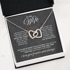 Jewelry Gift for Wife from Husband - Romantic & Heartfelt - Interlocking Hearts Necklace