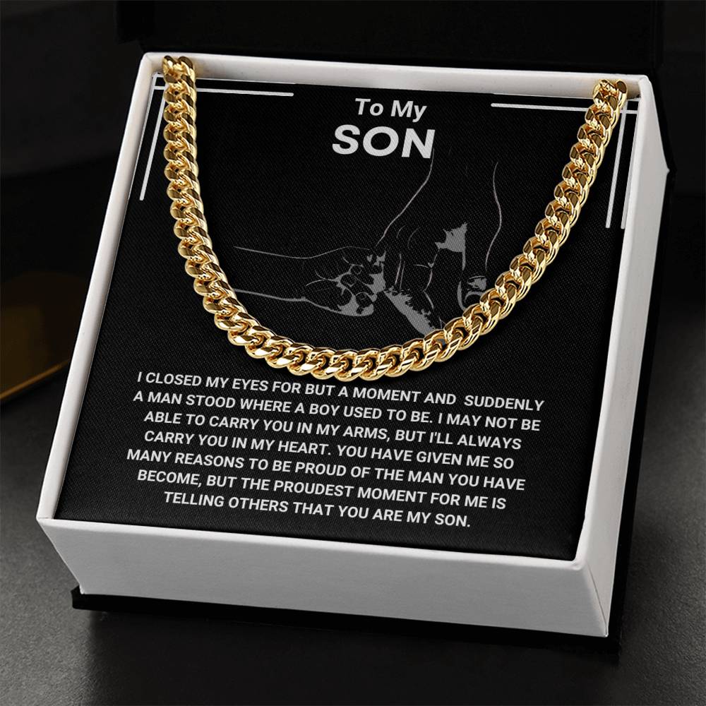 Gifts for Son, Men’s Cuban Link Chain, Durable & Timeless Necklace for Everyday Wear