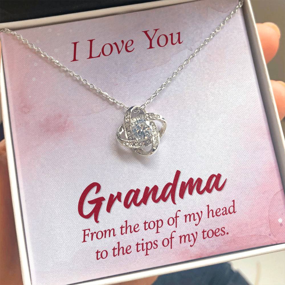 I Love You Grandma Gift from Grandkids - Love Knot Necklace