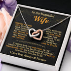 To My Wife Necklace - Loving Jewelry from Husband for Birthday, Valentine’s Day & Holidays - Interlocking Hearts Necklace