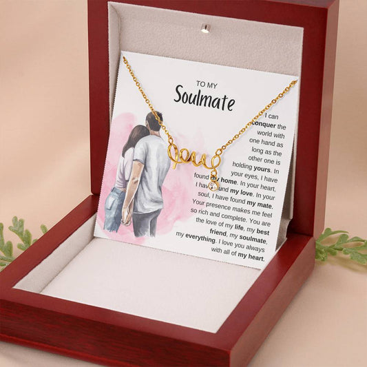To My Soulmate Necklace - Best Soulmate Gift Idea for Valentine’s Day & Everyday Romance - Scripted Love Necklace