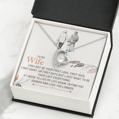 To My Wife Necklace - Touching Romantic Gift for Wife from Husband for Christmas, Anniversary & Valentine’s Day - Forever Love Necklace
