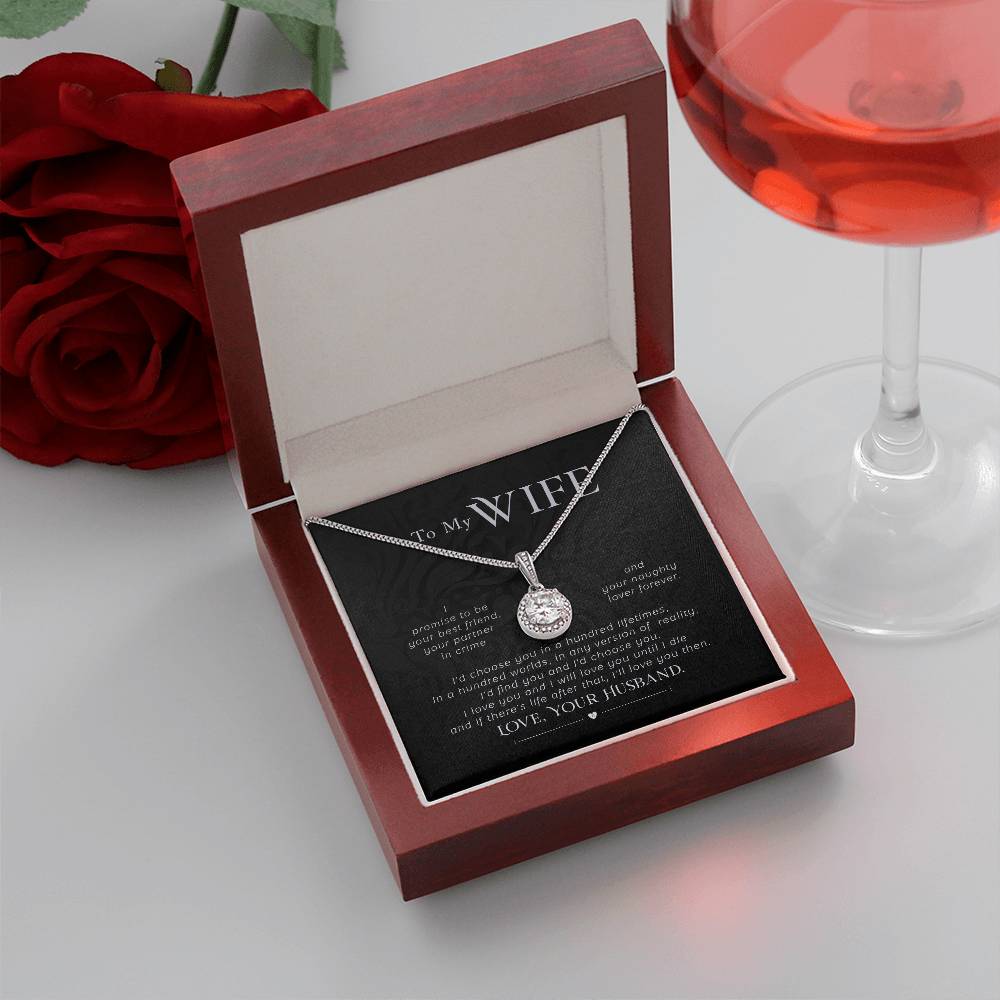 To My Wife Necklace - Cherished Wife Gift from Husband for Anniversary, Valentine’s Day & Beautiful Life Moments - Eternal Hope Necklace