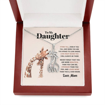 To My Daughter - Always Stand Tall - Giraffe Necklace Gift Set