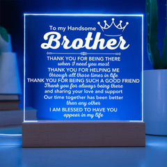 Brother Definition Gift, Acrylic Desk Light with Meaningful Words, To My Brother