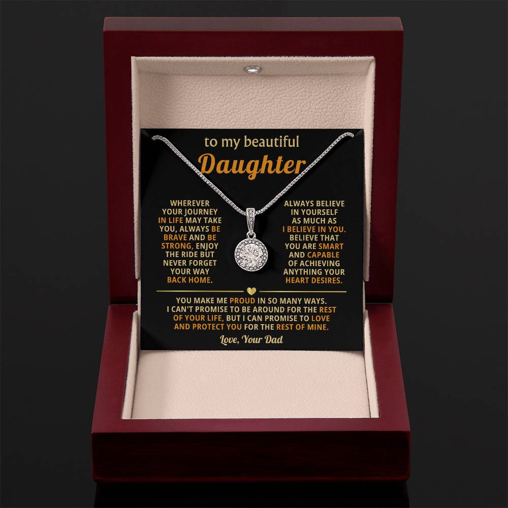 To My Daughter Necklace - You make me proud in so many ways - Daughter Present from Dad - Eternal Hope Necklace