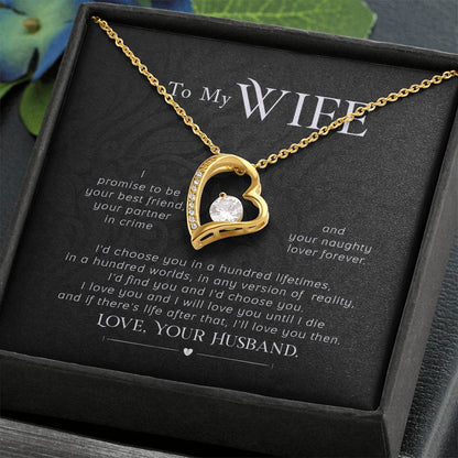 To My Wife Necklace - Emotional Jewelry Gift for Wife from Husband to Celebrate Love Every Day - Forever Love Necklace