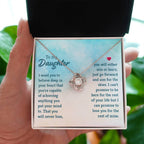 To My Daughter Necklace – Daughter Birthday Graduation Celebration Gift – Love Knot Necklace