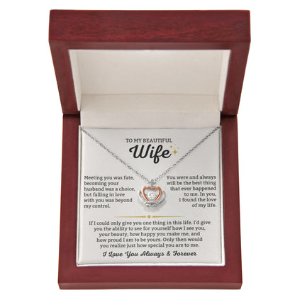 To My Wife Necklace - Heartfelt Gift for Birthday & Valentine’s Day - Crown Pendant Necklace