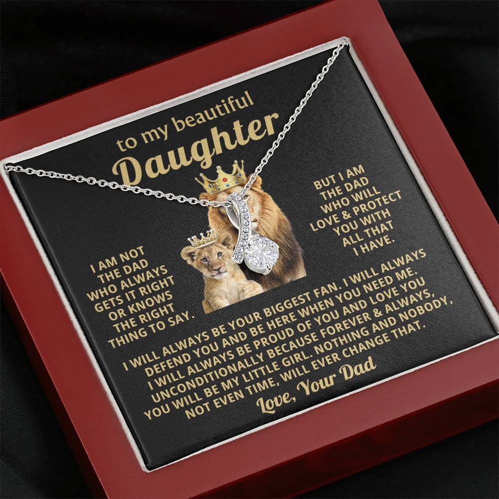 To My Daughter Necklace - Beautiful Daughter Jewelry for Birthday & Proud Dad Moments - Alluring Beauty Necklace