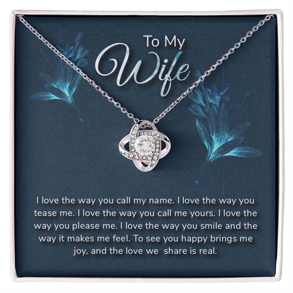 Gift for Wife from Husband - Sentimental Jewelry for Anniversary & Valentine’s Day - Love Knot Necklace
